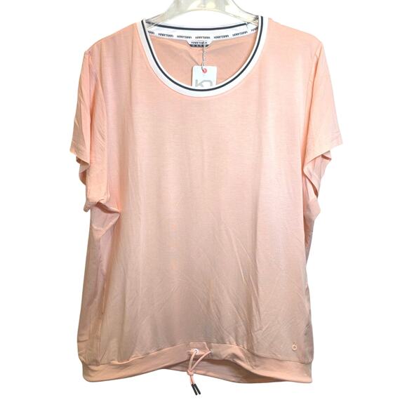 Kari Traa Rong Tee Workout Short Sleeve Top Womens Sz XL Peach Pink Crewneck - Picture 4 of 16